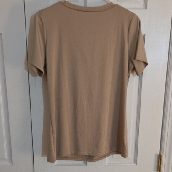 Women's Tan Lace-Up Top - Picture 4 of 4